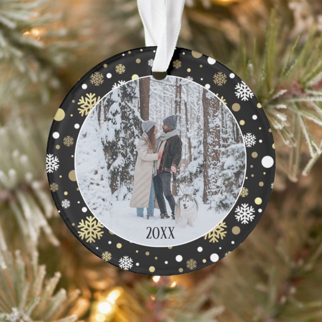 Custom Family Photo Christmas Personalized 2025 Ornament (Tree)
