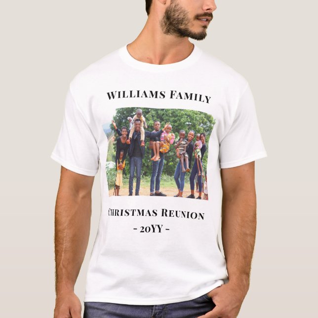 Custom Family Photo Christmas Reunion Personalized T-Shirt (Front)