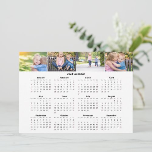 Custom Family Photo Collage 2024 Calendar Card