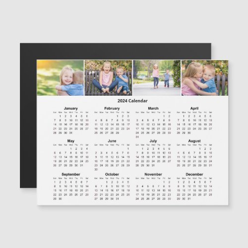Custom Family Photo Collage 2024 Calendar Magnet