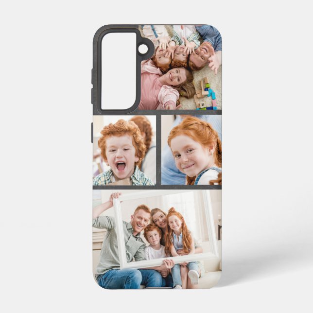 Custom Family Photo Collage 4 Photo Samsung Galaxy Case (Back)