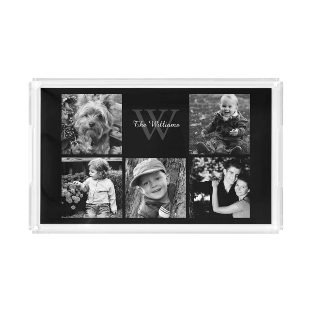 Custom Family Photo Collage Acrylic Tray (Front)