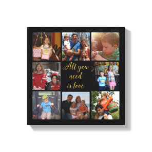 Custom family photo collage "All you need is love" Canvas Print
