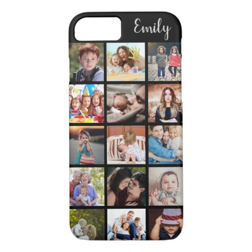 Custom Family Photo Collage and Name iPhone 87 Case
