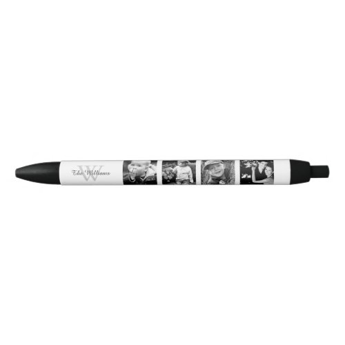 Custom Family Photo Collage Black Ink Pen