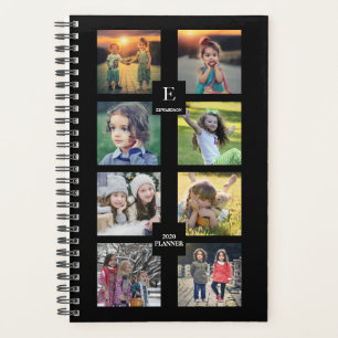 Custom family photo collage black personalized planner