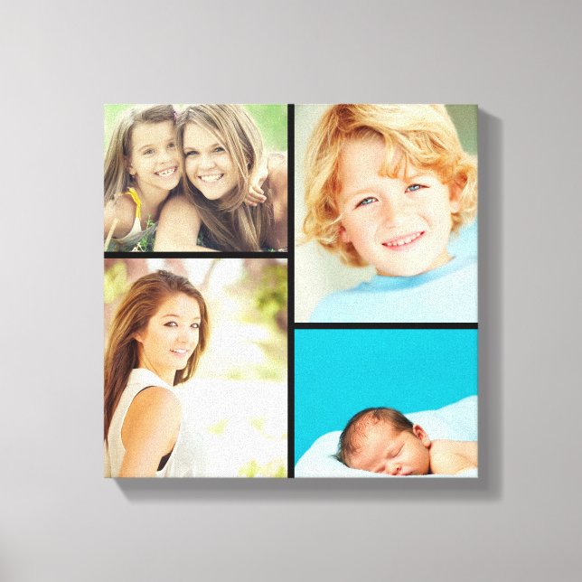 Custom Family Photo Collage Canvas Print (Front)