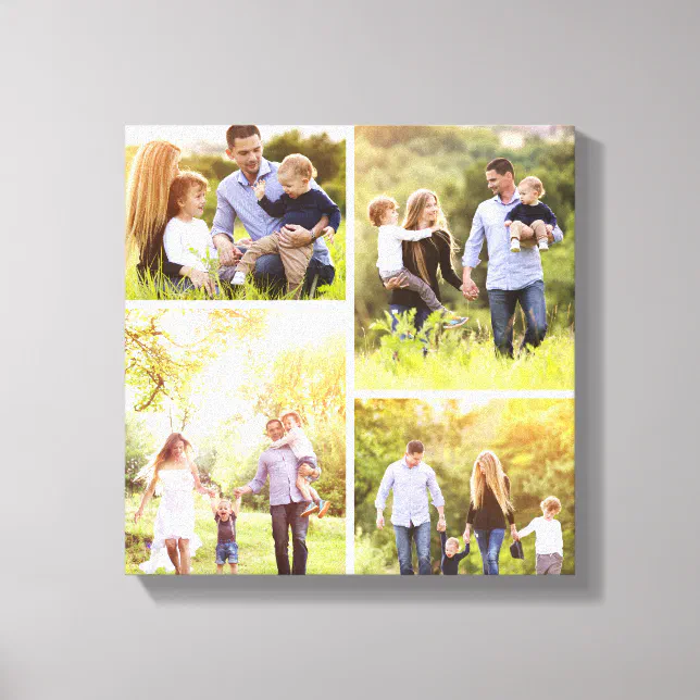 Custom Family Photo Collage Canvas Print | Zazzle