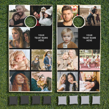 Custom Family Photo Collage Cornhole Set by special_stationery at Zazzle