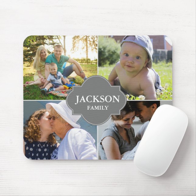 Custom family photo collage Family crest Mouse Pad (With Mouse)