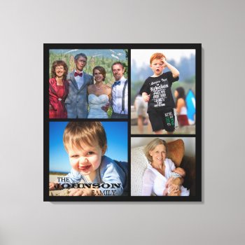 Custom Family Photo Collage (four Photos) Canvas Print by MalaysiaGiftsShop at Zazzle