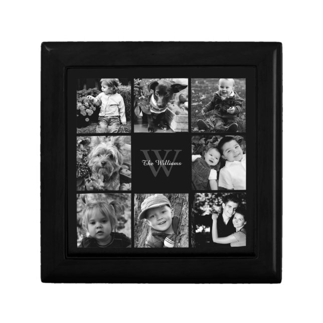 Custom Family Photo Collage Keepsake Box (Front)