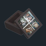 Custom Family Photo Collage Keepsake HOME Gift Box<br><div class="desc">Personalized family keepsake box with 4 of your family photos arranged in a square grid photo collage and a beautiful hand lettered script spelling HOME. Great gift for mom,  dad,  family,  friends,  parents,  and grandparents!</div>