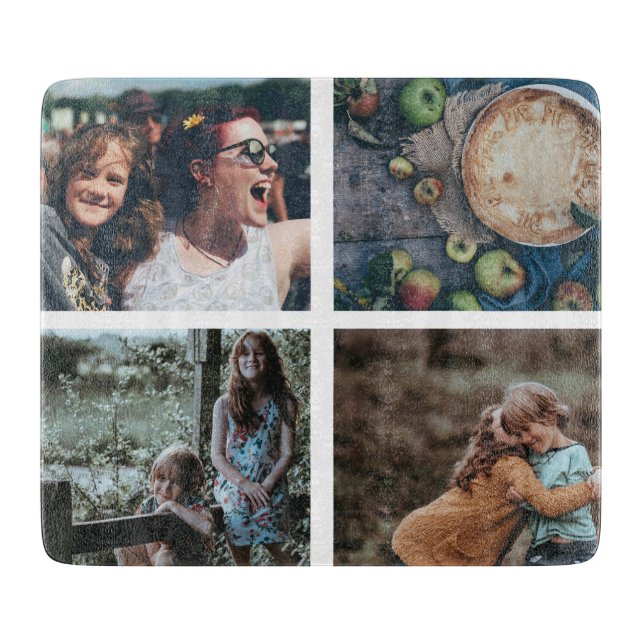Custom Family Photo Collage Keepsake Instagram Cutting Board (Front)