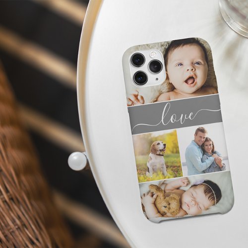 Custom Family Photo Collage Love Script iPhone 15 Plus Case