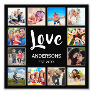 Custom Family Photo Collage Personalized Black