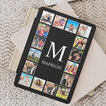 Custom Family Photo Collage Personalized Black<br><div class="desc">Create your own personalized 16 photo collage,  ipad smart cover background. The ipad smart cover face also features your monogram. Add your favorite photos,  designs or artworks to create something really unique.</div>
