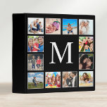 Custom Family Photo Collage Personalized Black 3 Ring Binder<br><div class="desc">Create your own personalized 12 photo collage,  binder with your custom images on a simple modern black background. The binder face also features your monogram. Add your favorite photos,  designs or artworks to create something really unique.</div>