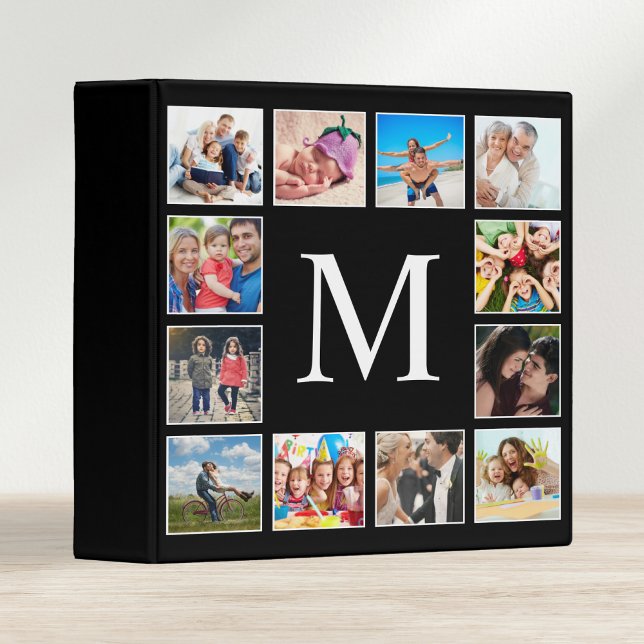 Custom Family Photo Collage Personalized Black 3 Ring Binder (Creator Uploaded)