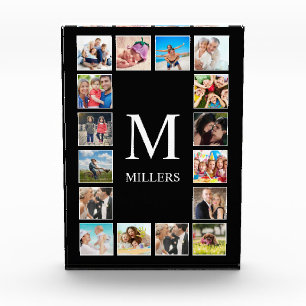 Custom Family Photo Collage Personalized Black Block