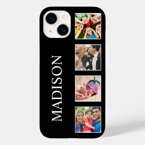 Custom Family Photo Collage Personalized Black Case_Mate iPhone 14 Case