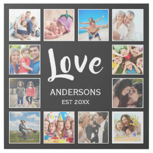 Custom Family Photo Collage Personalized Black Gallery Wrap
