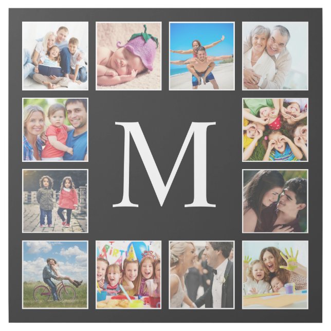  Custom Family Photo Collage Personalized Black Gallery Wrap (Front)