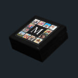 Custom Family Photo Collage Personalized Black Gift Box<br><div class="desc">Create your own personalized 12 photo collage,  gift box with your custom images on a simple modern black background. The gift box face also features your monogram. Add your favorite photos,  designs or artworks to create something really unique.</div>