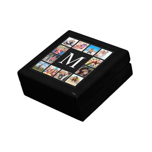 Custom Family Photo Collage Personalized Black Gift Box