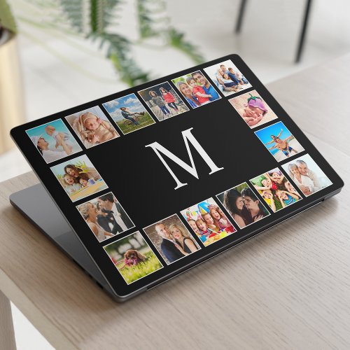 Custom Family Photo Collage Personalized Black HP Laptop Skin