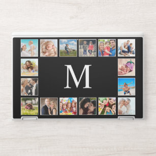 Custom Family Photo Collage Personalized Black HP Laptop Skin