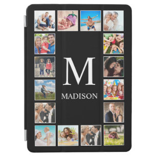 Custom Family Photo Collage Personalized Black iPad Air Cover