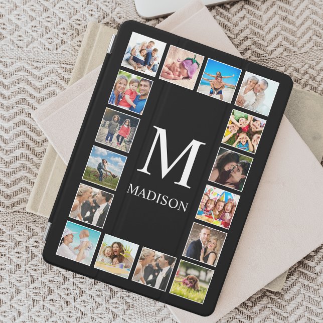 Custom Family Photo Collage Personalized Black iPad Pro Cover (Creator Uploaded)