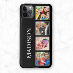 Custom Family Photo Collage Personalized Black iPhone 11Pro Max Case<br><div class="desc">Create your own personalized 4 photo collage,  phone case with your custom images on a simple modern black background. The phone case face also features your name. Add your favorite photos,  designs or artworks to create something really unique.</div>
