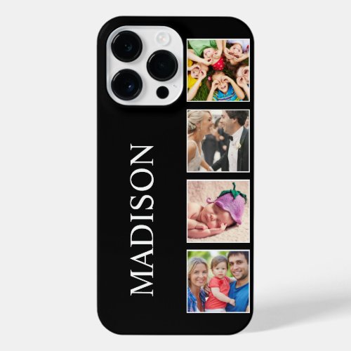 Custom Family Photo Collage Personalized Black iPhone 14 Pro Max Case