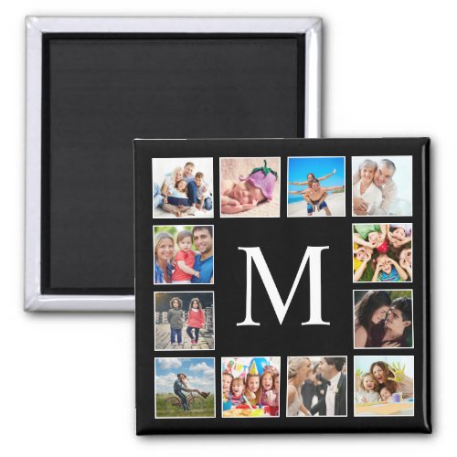  Custom Family Photo Collage Personalized Black Magnet