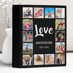 Custom Family Photo Collage Personalized Black Mini Binder