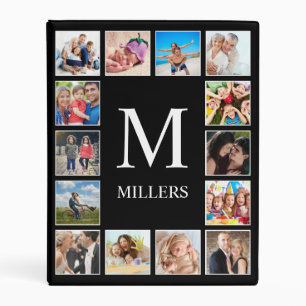 Custom Family Photo Collage Personalized Black Mini Binder