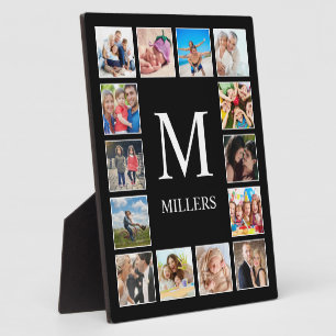 Custom Family Photo Collage Personalized Black Plaque