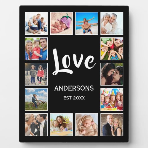 Custom Family Photo Collage Personalized Black Plaque