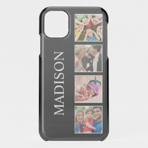 Custom Family Photo Collage Personalized Black iPhone 11 Case
