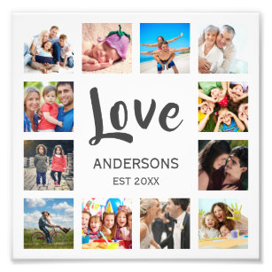 Custom Family Photo Collage Personalized White