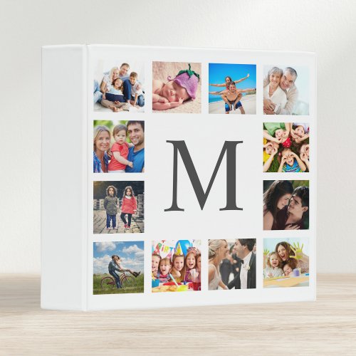 Custom Family Photo Collage Personalized White 3 Ring Binder