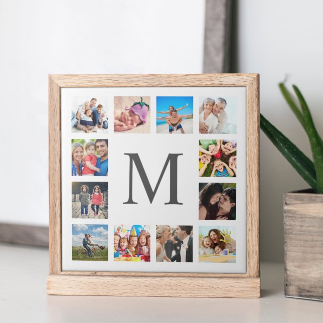 Custom Family Photo Collage Personalized White Ceramic Tile (Creator Uploaded)