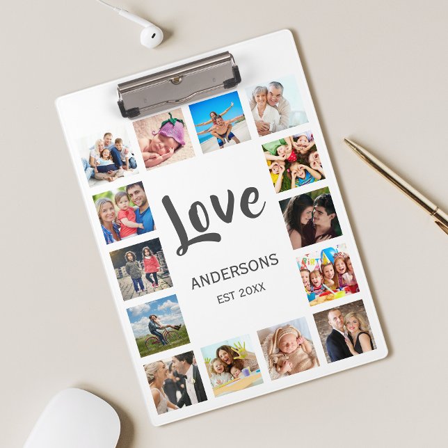Custom Family Photo Collage Personalized White Clipboard (Creator Uploaded)
