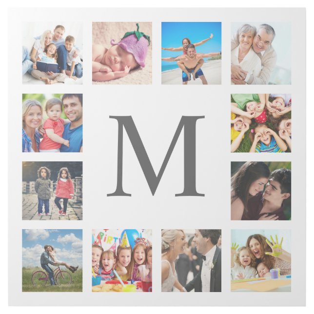 Custom Family Photo Collage Personalized White Gallery Wrap (Front)