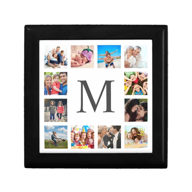 Custom Family Photo Collage Personalized White Gift Box (Front)