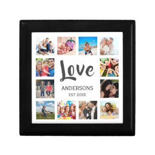 Custom Family Photo Collage Personalized White Gift Box