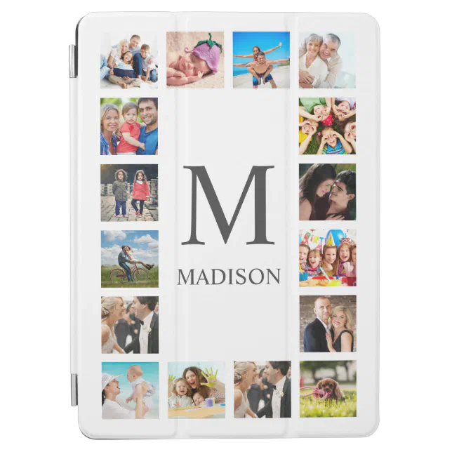 Custom Family Photo Collage Personalized White iPad Air Cover | Zazzle
