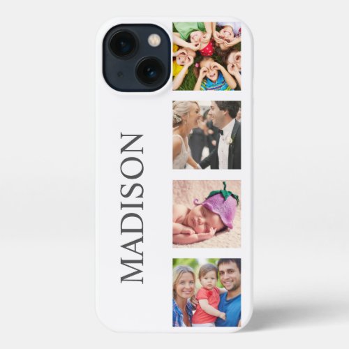 Custom Family Photo Collage Personalized White iPhone 13 Case